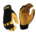 Stanley Mens Hybrid Performance Suede Gloves (Black/Yellow) (One Size)
