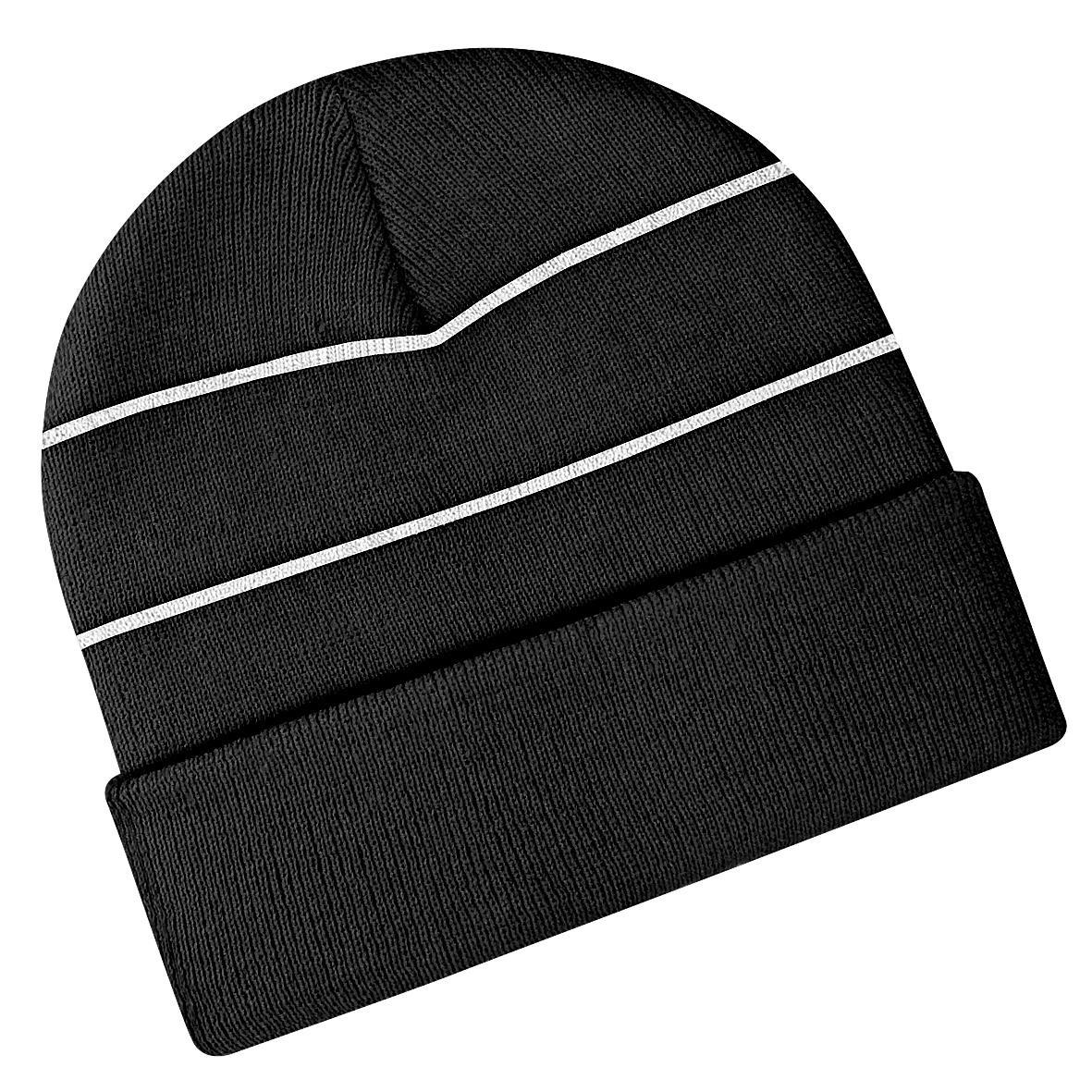 Beechfield Enhanced-viz Hi-Vis Knitted Winter Hat (Black) (One Size)