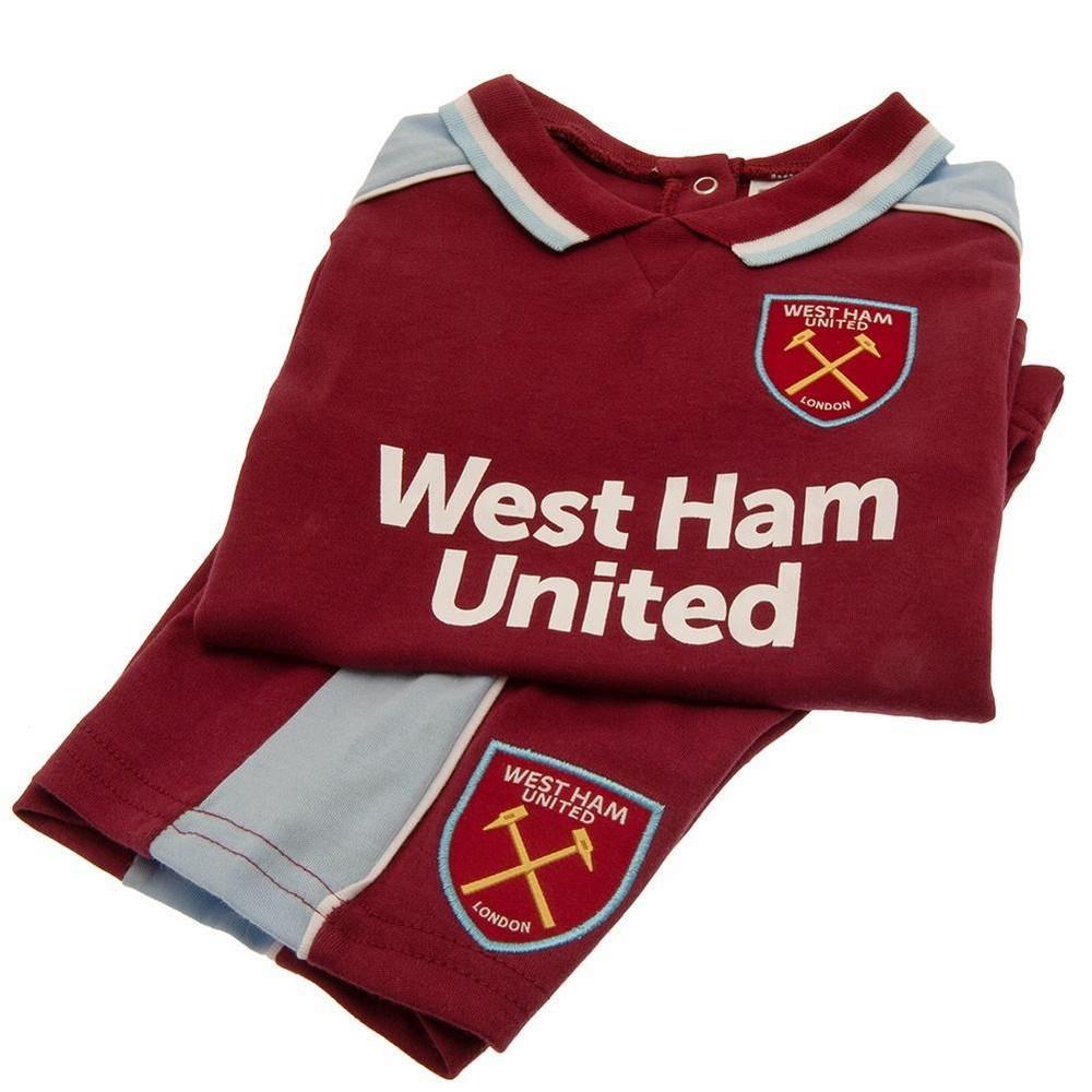 West Ham United FC Baby Crest Shorts & Top Set (Claret Red/Sky Blue) (6-9 Months)