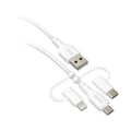 EFM 2m 3-in-1 USB-A to MFI-Certified Lightning/Micro USB/USB-C Cable White