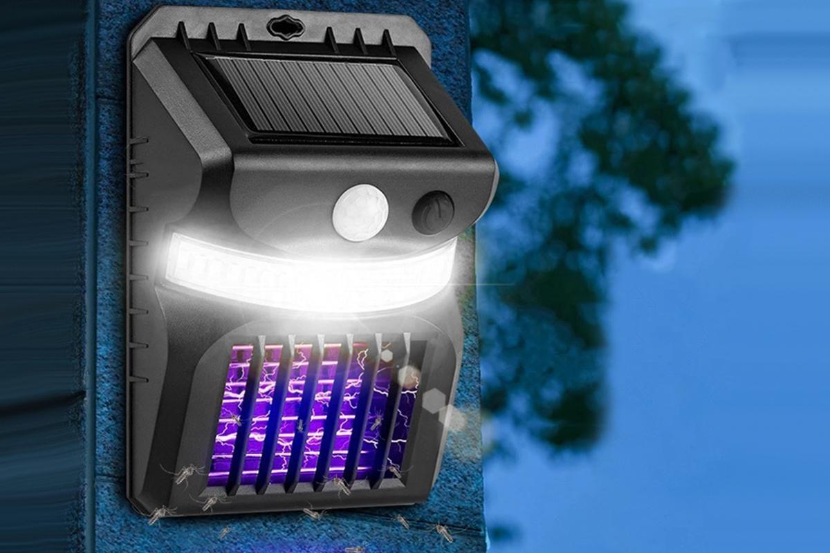 2 in 1 Motion Sensor Solar Light UV Mosquito Killer Lamp Wall Lamp Mosquito Zapper Trap