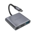 Philex 3-in-1 PC USB-C Male To USB-C/HDMI Female Hub w/USB 3.0 Adapter/Dongle