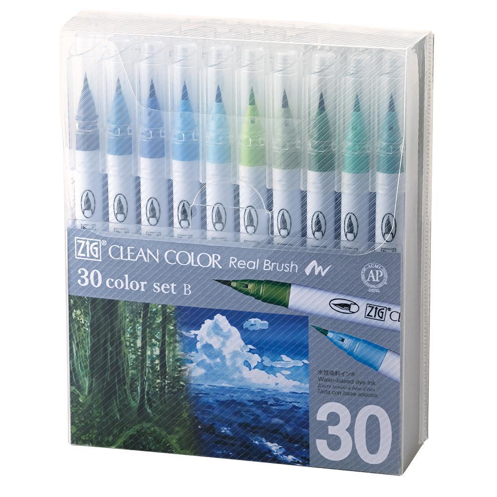 ZIG Clean colour real brush pen: New 30 colour pen set B
