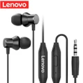 Lenovo HF130 Headphones In ear Wired Headset 3.5mm Jack Earphone for Smartphone MP3 black
