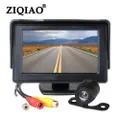 ZIQIAO Universal 4.3 Inch HD Car Monitor Waterproof Rear View Camera Kit Black