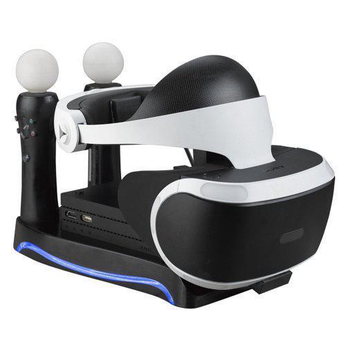 4 in 1 Charging Storage Stand Headset Bracket for PS4 PSVR PS Move VR Black 1 set
