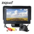 ZIQIAO 4.3 Inch HD Car Monitor HD Waterproof for Rear View Camera Kit Black