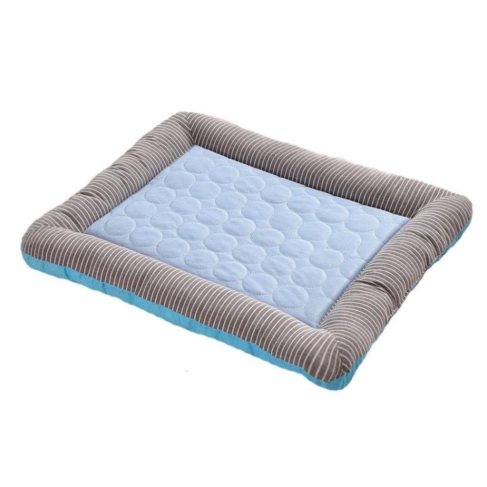 Dog Bed Pet Summer Ice Silk Nest Multifunctional Cool Pad, Large Size, Blue
