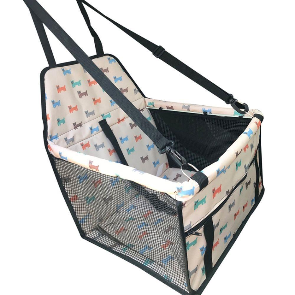 Dog Car Seat Basket, Safe, Stable Travel Carrier, 40 x 30 x 25cm, Beige
