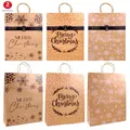 48 x X-LARGE BROWN XMAS PAPER GIFT BAGS 45cm Christmas Serie Party Favour Retail