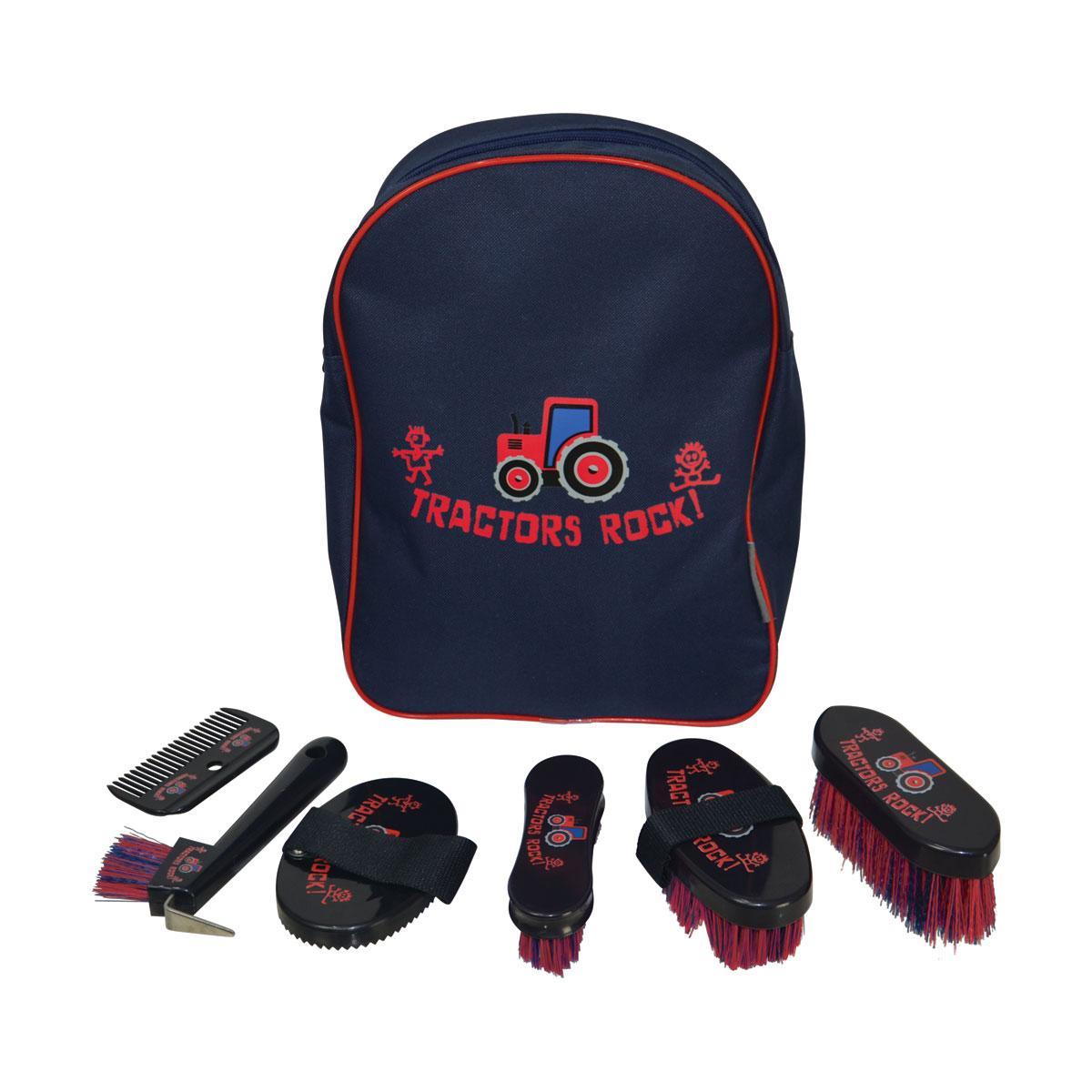 HySHINE Tractors Rock Horse Grooming Set (Navy/Red) (One Size)