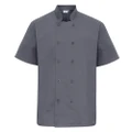 Premier Unisex Short Sleeved Chefs Jacket / Workwear (Steel Grey) (3XL)