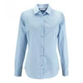 SOLS Womens/Ladies Brody Herringbone Long Sleeve Shirt (Sky Blue) (M)