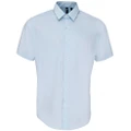 Premier Mens Supreme Heavy Poplin Short Sleeve Work Shirt (Light Blue) (16.5)