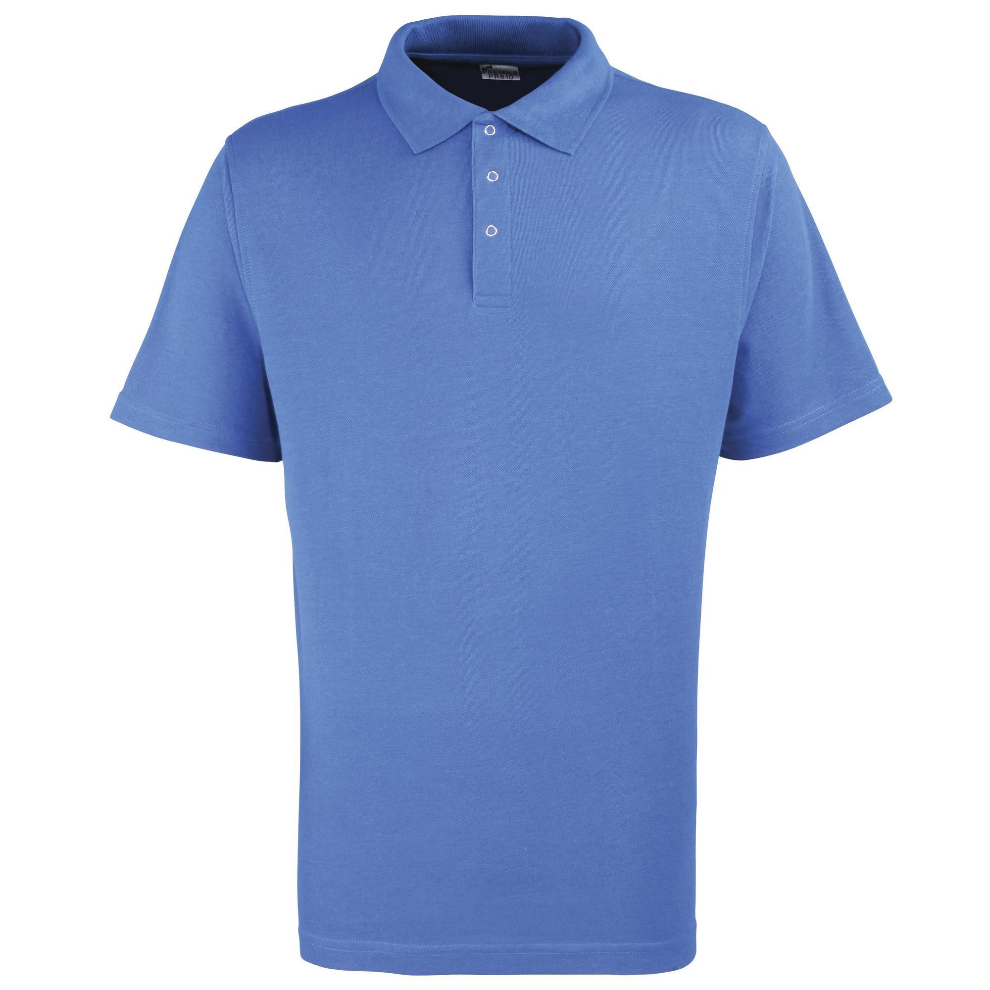 Premier Mens Stud Heavyweight Plain Pique Polo Shirt (Royal) (2XL)