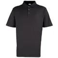 Premier Mens Stud Heavyweight Plain Pique Polo Shirt (Black) (M)