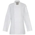 Premier Womens/Ladies Long Sleeve Chefs Jacket / Chefswear (Pack of 2) (White) (L)