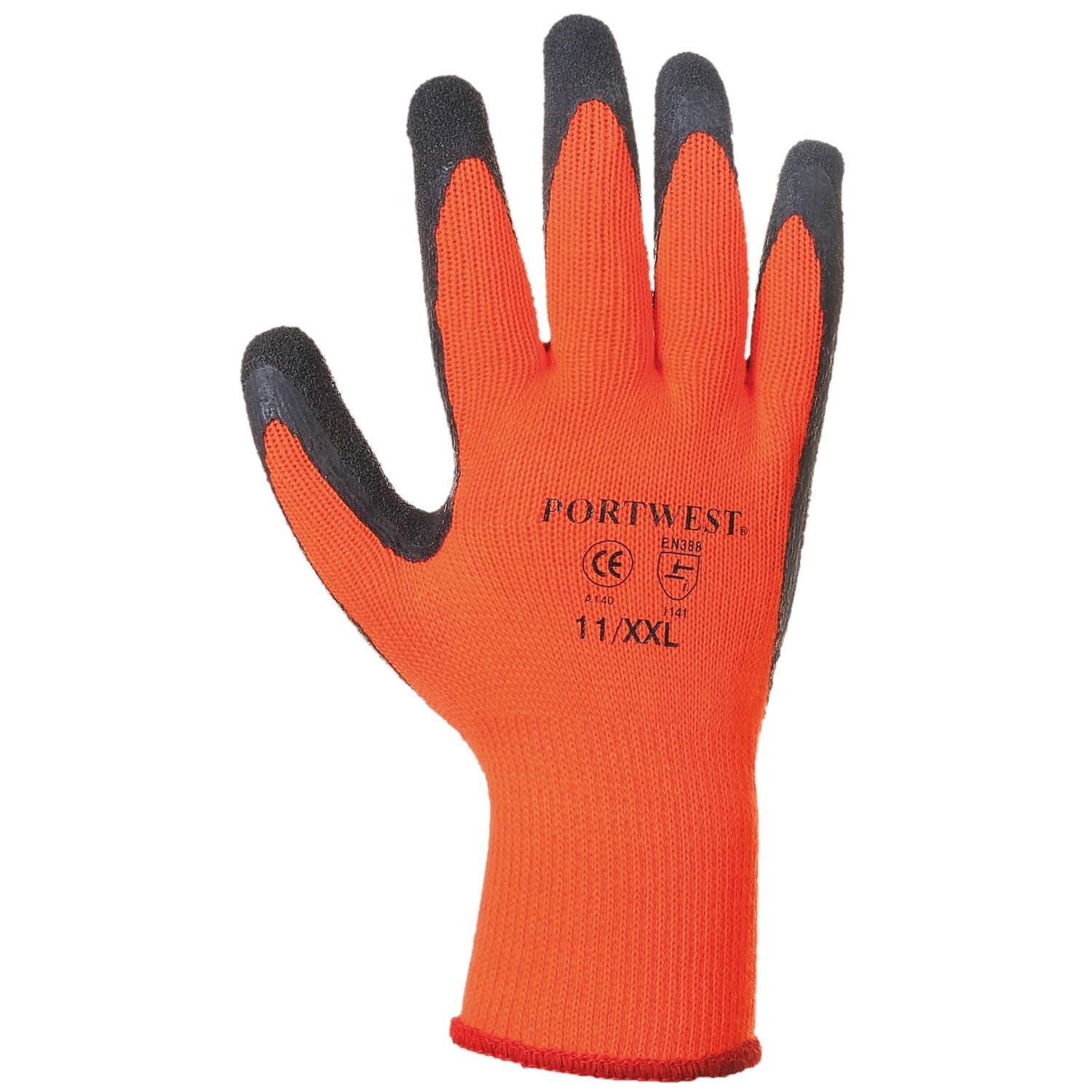 Portwest Thermal Grip Gloves (A140) / Workwear / Safetywear (Pack of 2) (Orange) (XL)