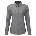 Premier Womens/Ladies Chambray Organic Long-Sleeved Shirt (Grey Denim) (L)