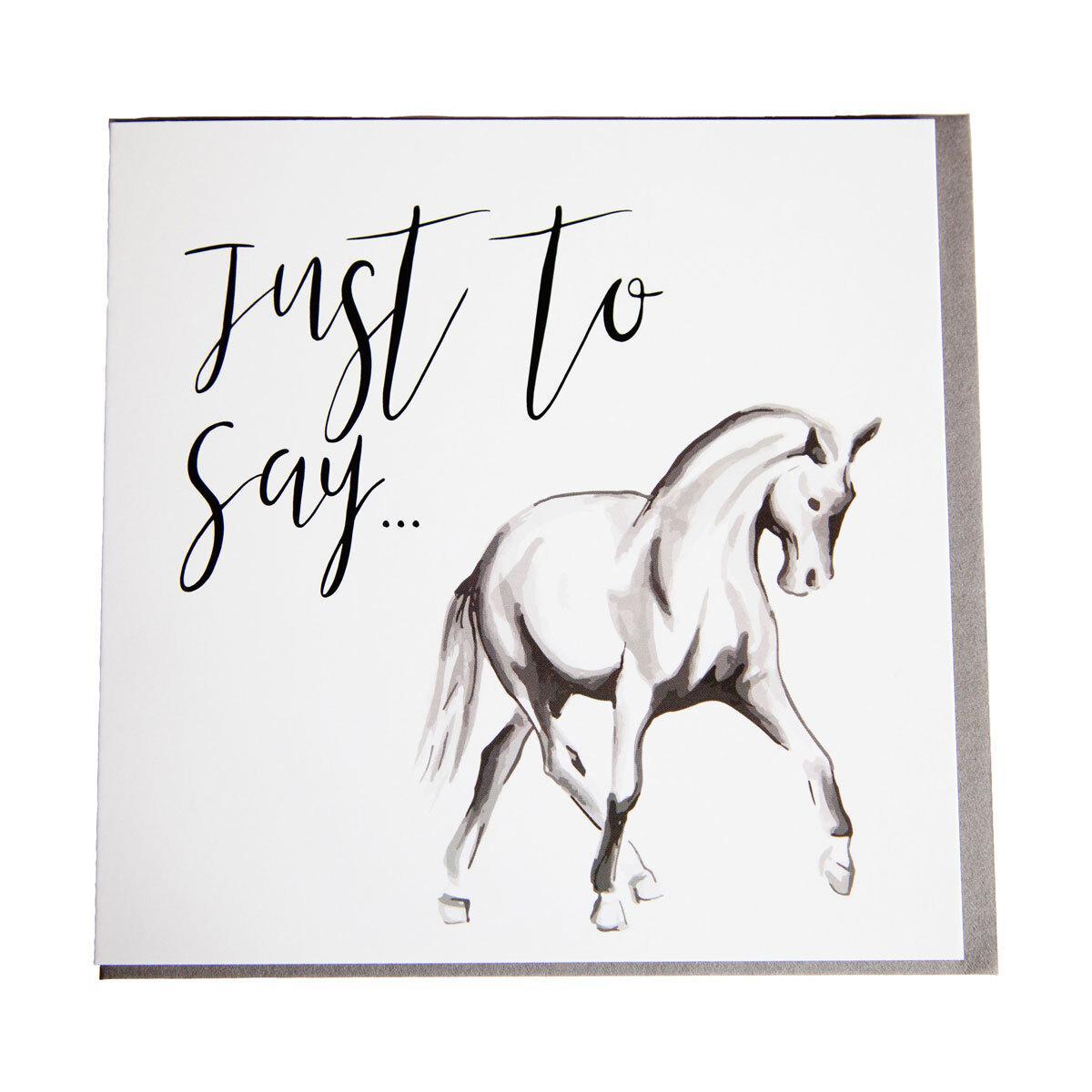 Gubblecote Just To Say Greetings Card (Grey/Off White) (One Size)