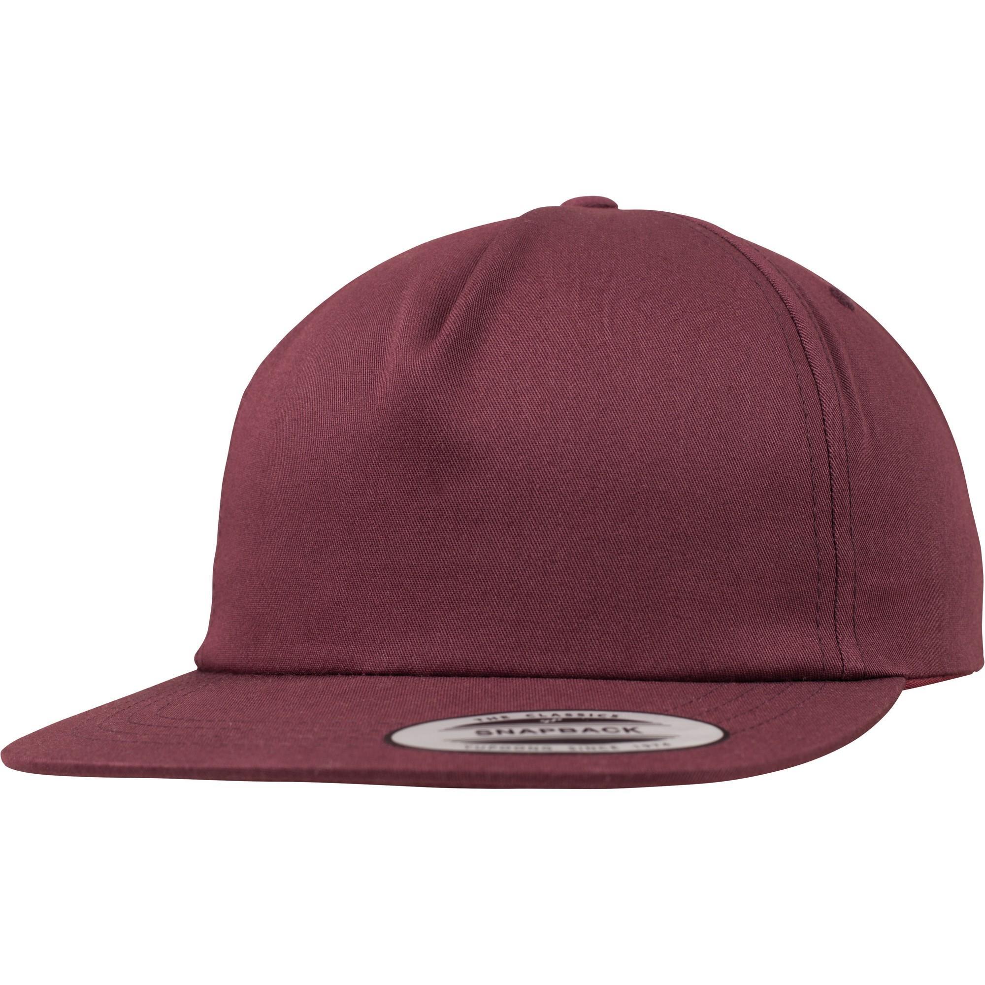 Yupoong Flexfit Unisex Unstructured 5 Panel Snapback Cap (Maroon) (One Size)