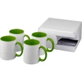 Bullet Ceramic Sublimation Mug Gift Set (Pack Of 4) (White/Green) (One Size)