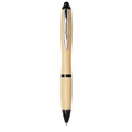 Bullet Nash Bamboo Ballpoint Pen (Natural/Solid Black) (One Size)