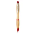Bullet Nash Bamboo Ballpoint Pen (Natural/Red) (One Size)