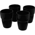 Bullet Staki Stackable Mug Set (Pack of 4) (Solid Black) (One Size)