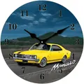 Holden Monaro Yellow Glass Clock 17cm