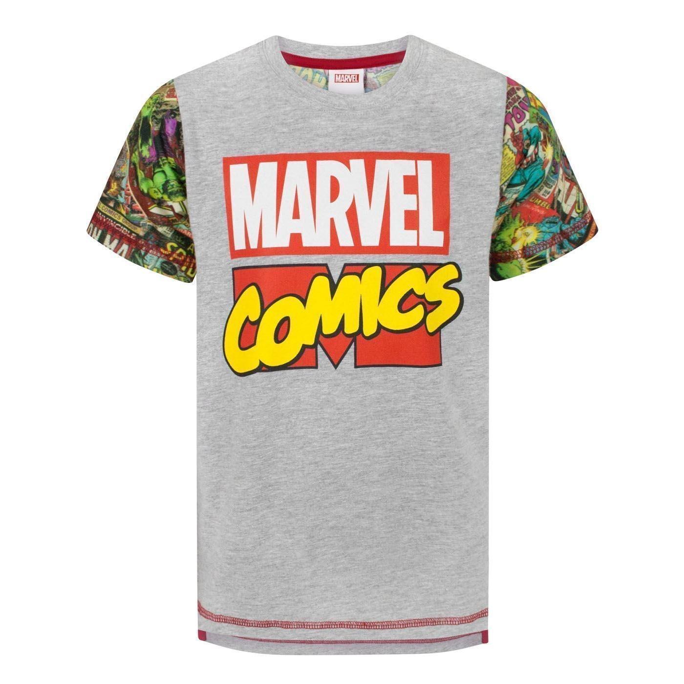 Marvel Comics Boys Printed T-Shirt (Heather Grey/Red/Green) (11-12 Years)