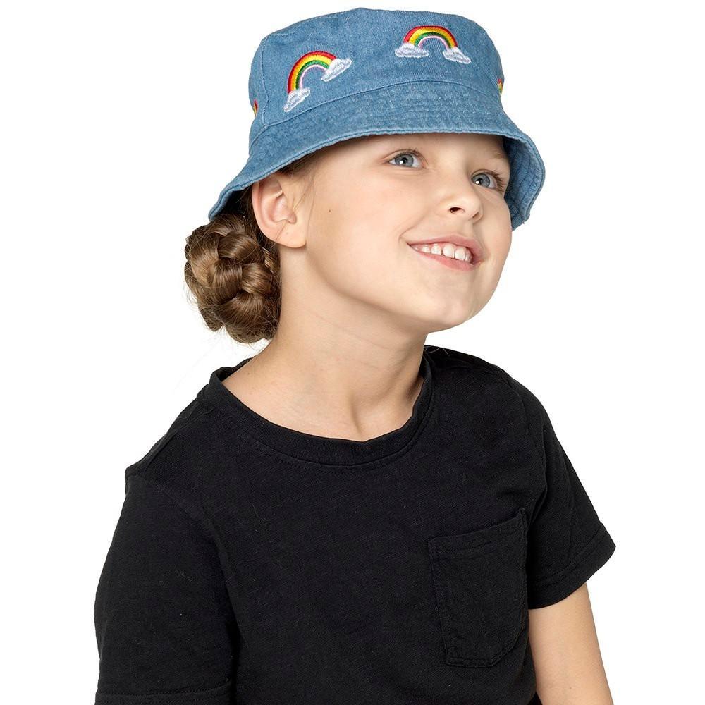 Tom Franks Kids Denim Bucket Hat With Embroidery (Denim) (1-3 Years)