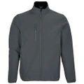 SOLS Mens Falcon Recycled Soft Shell Jacket (Charcoal) (S)