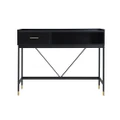 Alcone Hallway Console Hall Wooden Table W/ Gold Accents - Satin Black