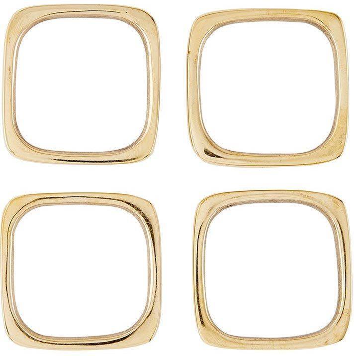 Square Brass Napkin Rings