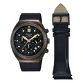 Pulsar Men's PT3984X2 Stainless Steel Black Dial Quartz Watch (? 42 mm, Brown Box)