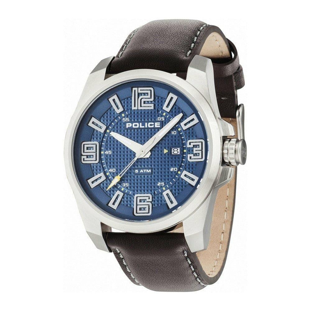 Men's Blue Leather Strap Replacement for Police R1451269001 Wristwatch