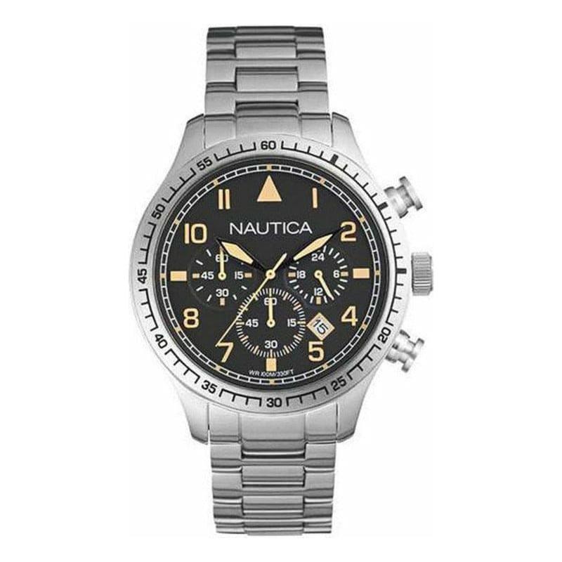 Nautica A18712G Men's Black Dial Steel Bracelet Quartz Watch (44mm)