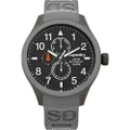 Superdry Unisex SYG110E Quartz Wristwatch - Grey Silicone Strap Replacement for ? 43mm Watch