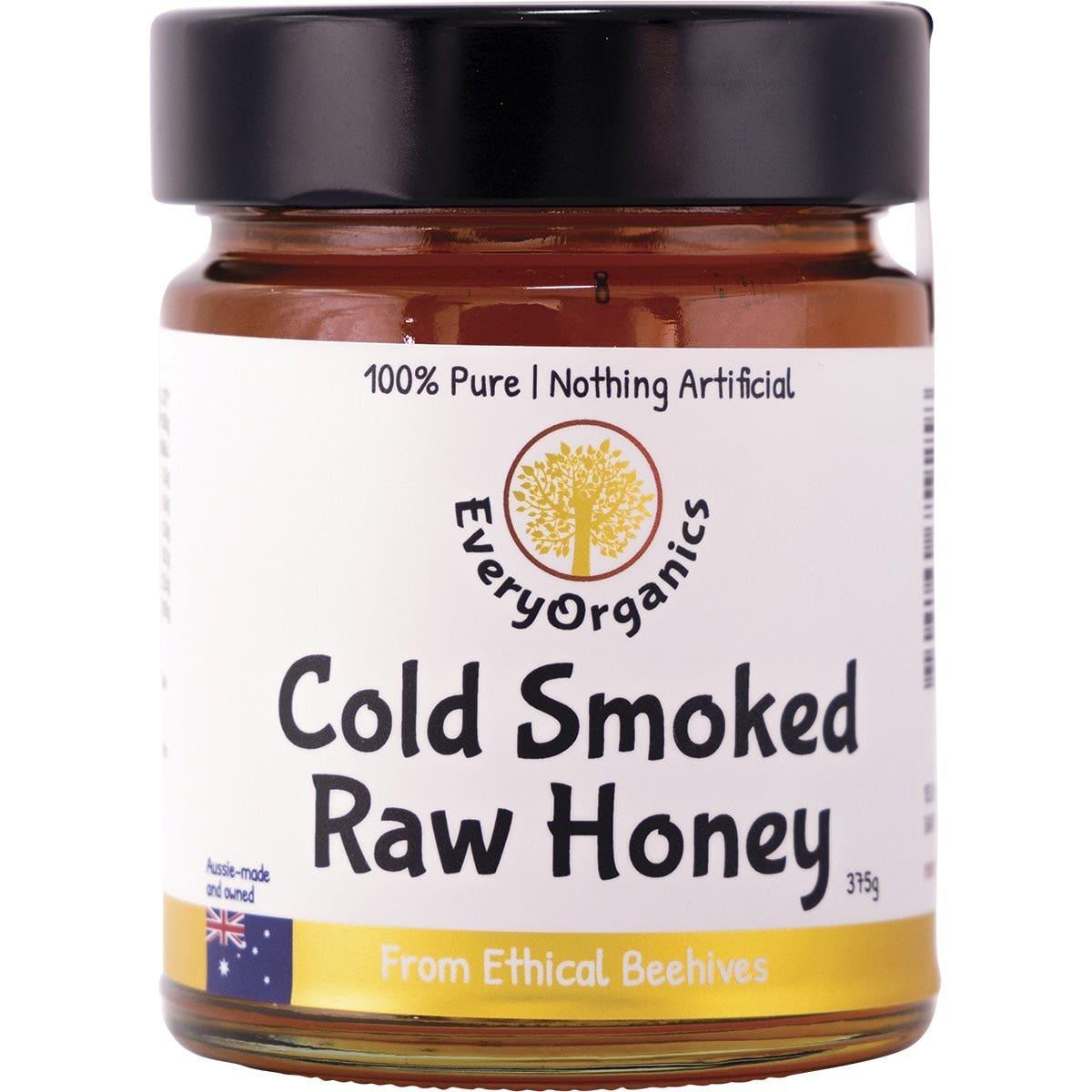EVERYORGANICS Cold Smoked Raw Honey From Ethical Beehives 375g