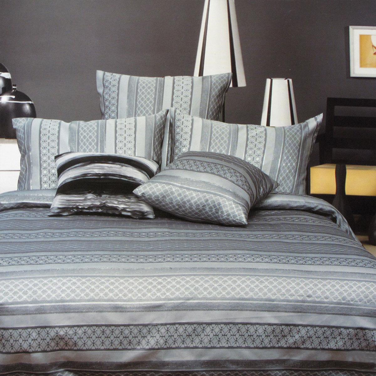 Phase 2 Silvia Silver Jacquard Quilt Cover Set King