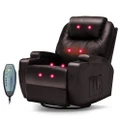 Advwin Recliner Massage Chair Sofa PU Leather (Brown)