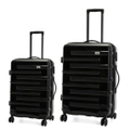 SWISS Luggage Suitcase Lightweight with TSA locker 8 wheels 360 degree rolling HardCase SN8801AB 20" 24" 2 Pieces Suitcase Black