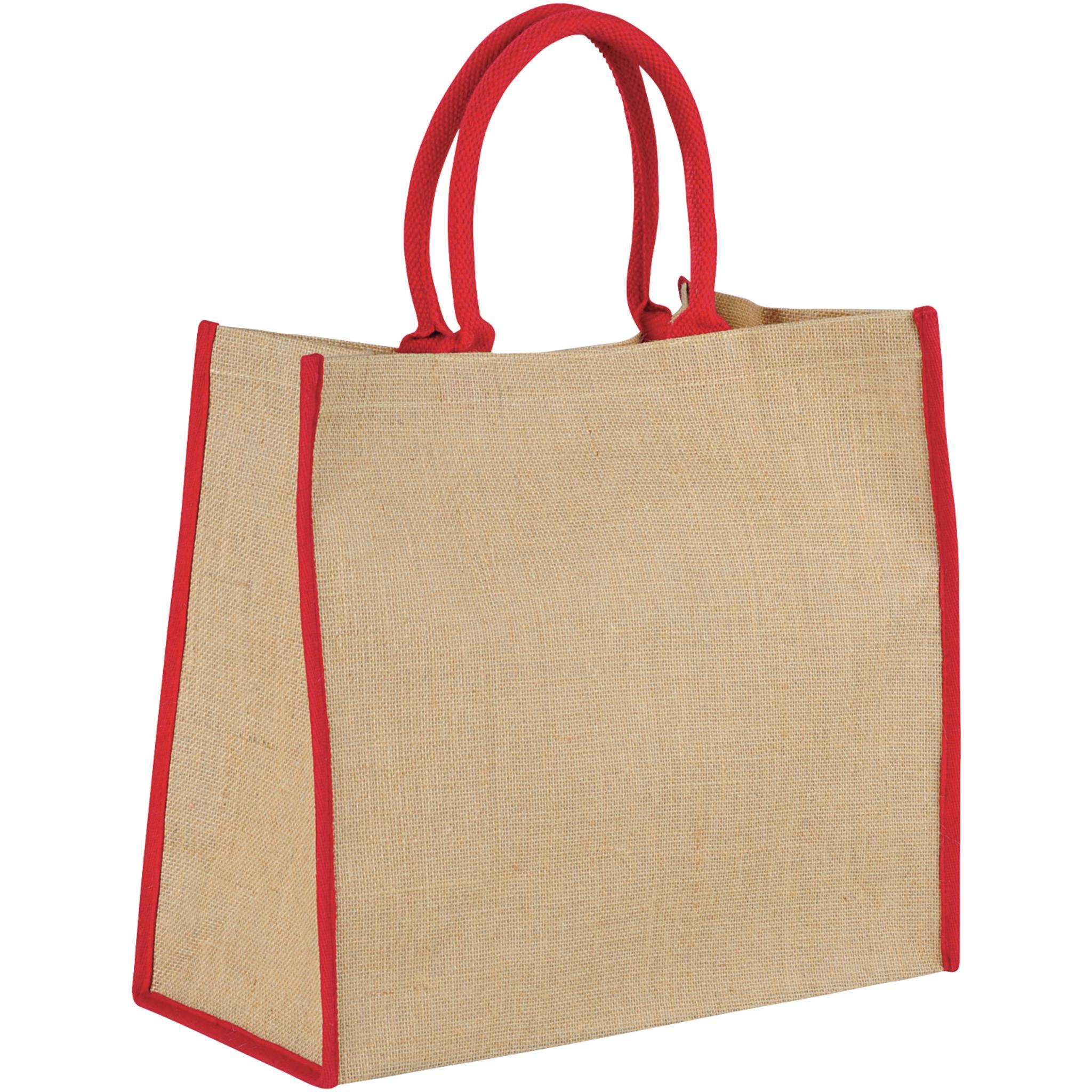Bullet The Large Jute Tote (Natural/Red) (40.5 x 18.5 x 36cm)