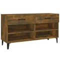 Shoe Cabinet Smoked Oak 102x35x55 cm Engineered Wood vidaXL