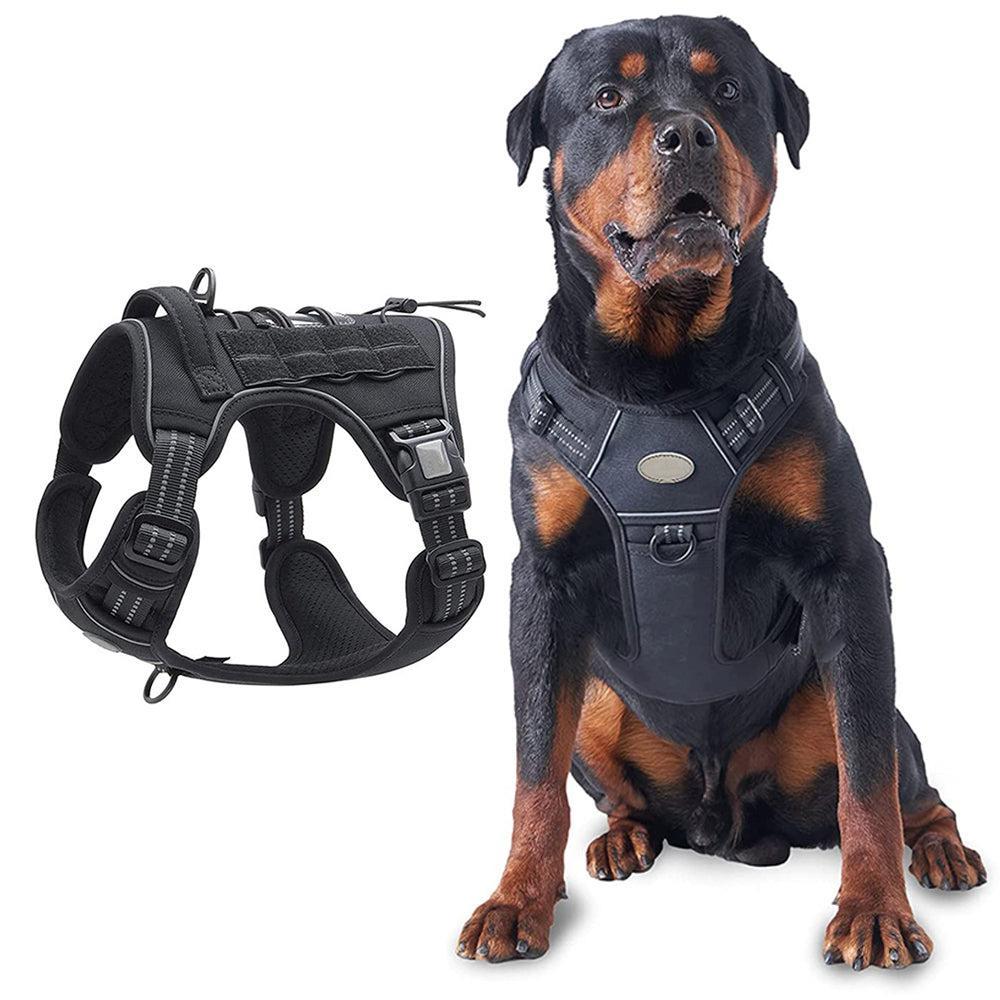 No-Pull Training Dog Harness Adjustable Reflective Pet Training Vest Easy Control S -Black