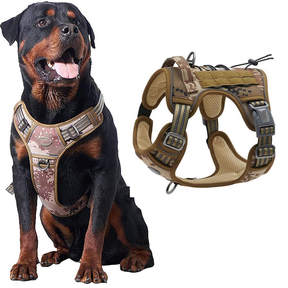 No-Pull Training Dog Harness Adjustable Reflective Pet Training Vest Easy Control XL -Desert Camo