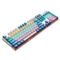 104 Keys Green Shaft RGB Luminous Keyboard Computer Game USB Wired Metal Mechanical Keyboard-White Blue