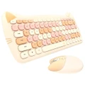 84 Keys Wireless Keyboard and Mouse Set-Cream Color