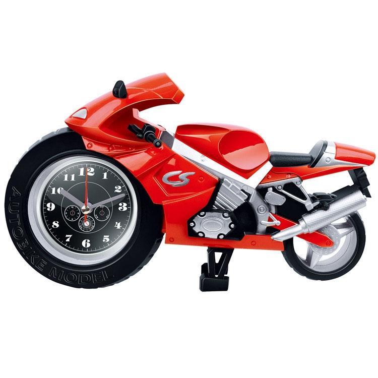 Creative Artistic Motorcycle Alarm Clock Desk Clock Mode -Red